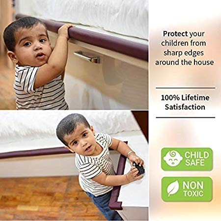 Image of Dolphers Edge & Corner Guard for Baby Proofing | Child Safety Furniture Bumper | Table Protectors | Safe Edge & Corner Cushion (Extra Thick, 6.5 Ft (2 Meter) Edge + 4 Corners)