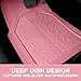 CAR PASS Floor Mats for Cars M-L Size, Heavy Duty Rubber Floor Mats with Trunk Cargo Liner, Universal Trim-to Fit Automotive Floor mats for Truck Van SUV Waterproof All Weather Car Mats All Pink
