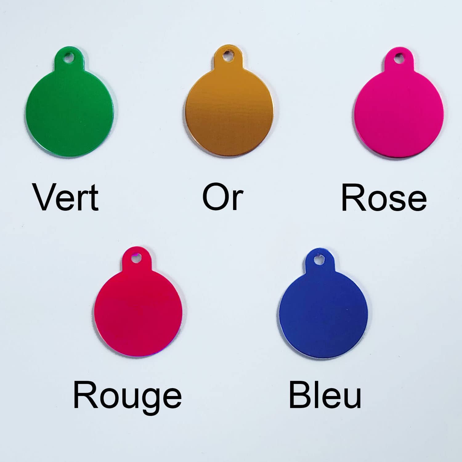 médaille chien et chat gravée personnalisée protection vernis +anneau différents coloris