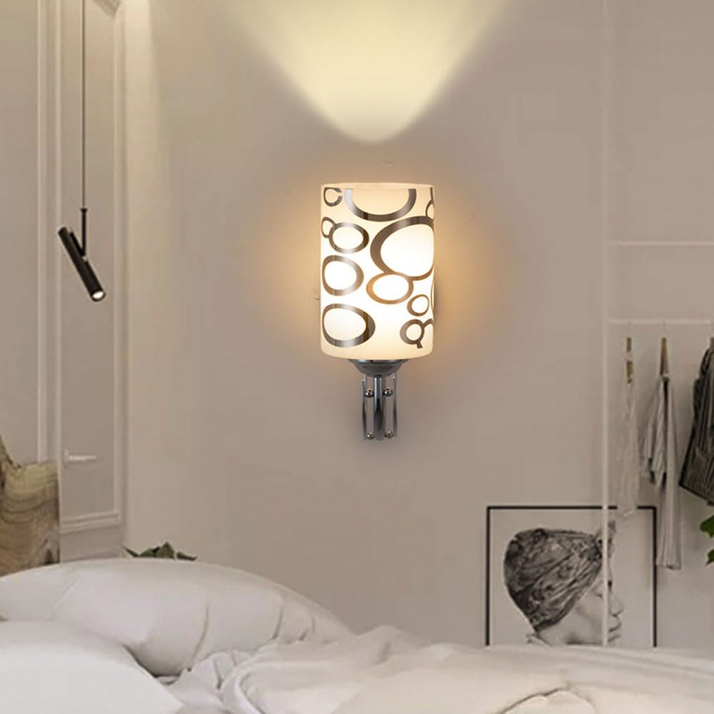ICEMOB Lámpara de pared de vidrio Dormitorio Lámpara de noche Luz de hierro moderna Minimalista Creativo Graffiti Luz de pared Lámpara de sala Escalera Pasillo Balcón Lámparas de pared Moda creativa T