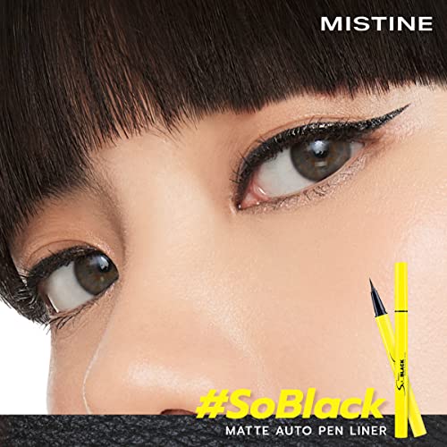 Mistine So Black Waterproof Eyeliner Smudge Proof Black Liquid Eyeliner With Precise Flex Tip,Ultra-Silky Formula,Quick Drying Black Eyeliner Pen,Vegan & Cruelty-Free,1 Count #TOP6