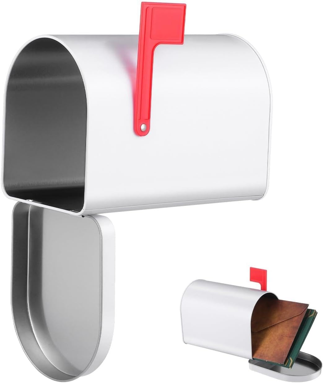 Mini Mailbox, Small Metal Mailbox with Raised Signal Flags Post Mount Mailboxes Ideal for DIY Projects and Present Exchange Activities Classroom Valentine Christmas Decoration 6.13X4.40X3.69in