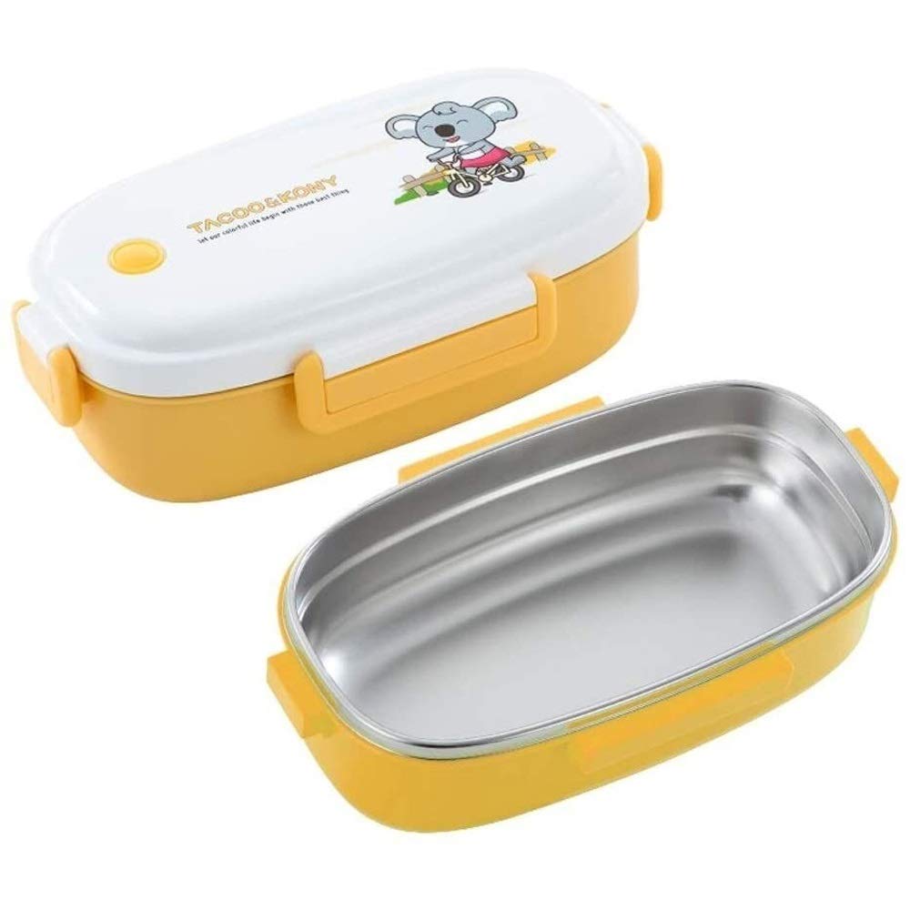 MRKU Portapranzo Bento a Prova di perdite per Studenti, in Acciaio Inossidabile 304, Stile Giapponese, con Piatto sigillato a Prova di perdite, Ideale per Ufficio e Lavoratori.
