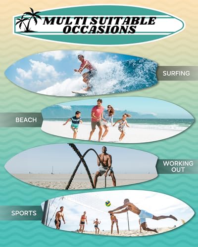Maamgic Men'S Swim Trunks Board Shorts Vintage Beach Shorts 4 Way Stretch Quick Dry With Zipper Pockets Fade Palm-Grey Large thumb #7