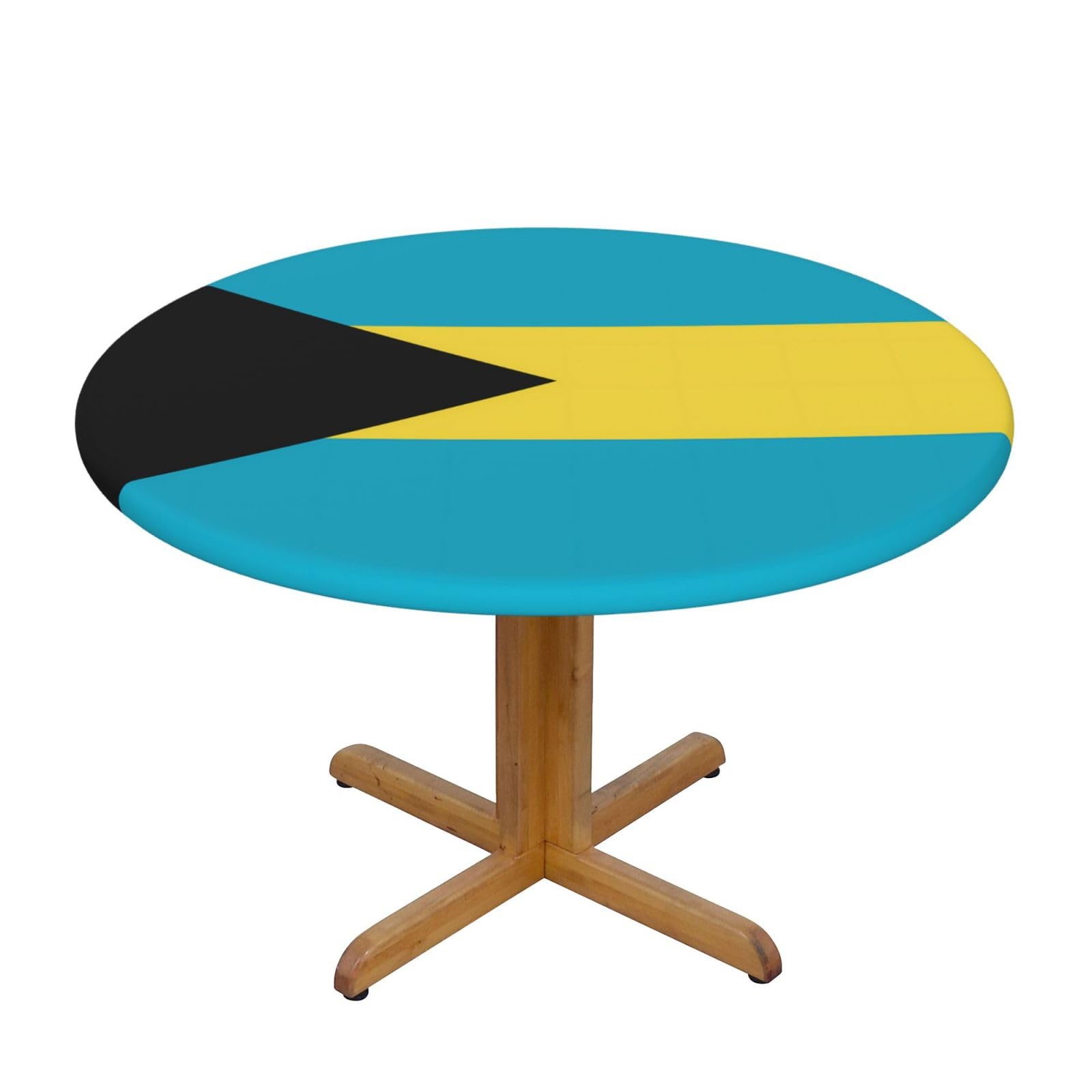 ZQYTGFDC Flag of the Bahamas M Decorative Round Tablecloth Waterproof Anti Stain Oil Proof Size for 40 50 inch