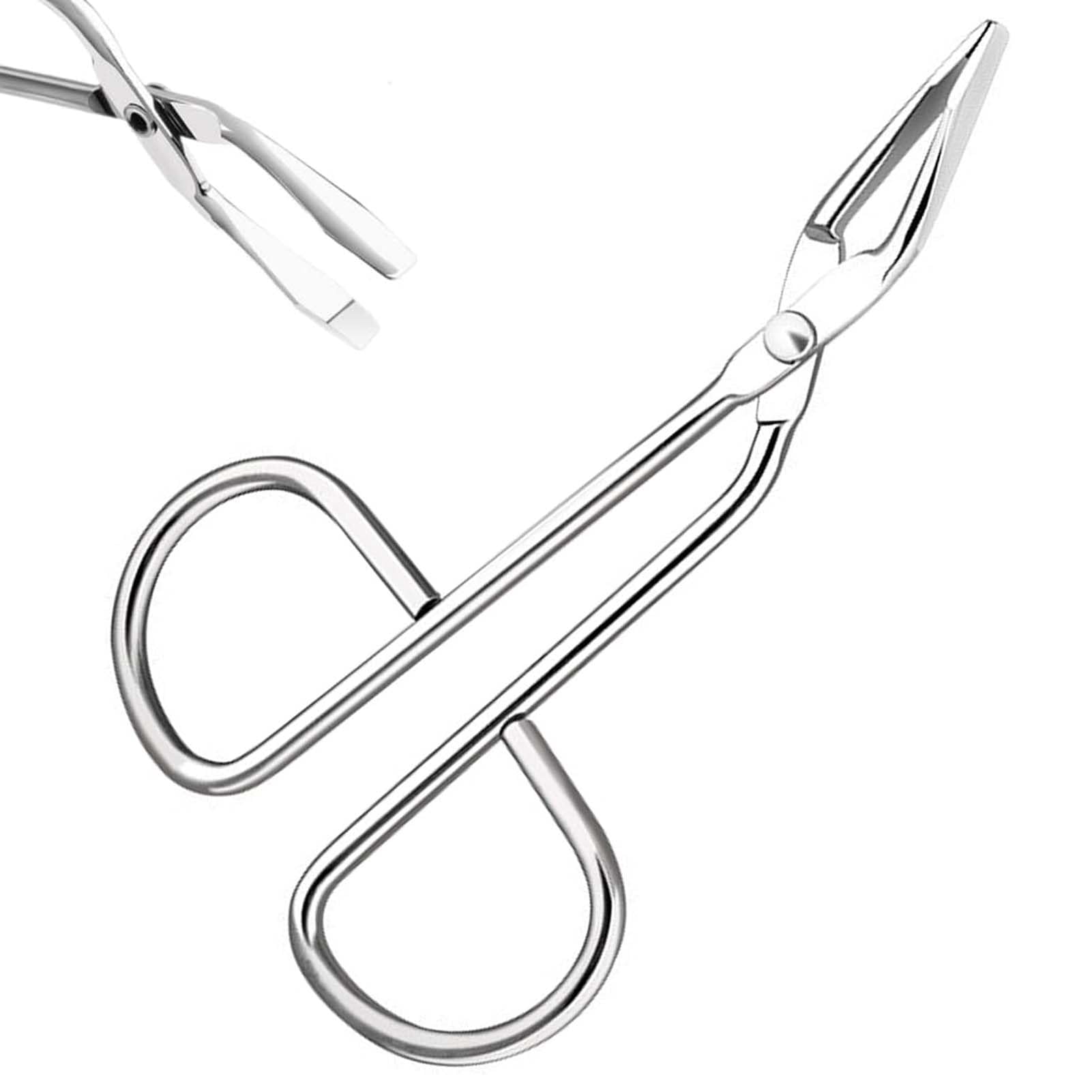Stainless Steel Eyebrow Scissors Tweezers, Precision Eyebrow Tweezers, Slant Flat Tip Scissor Tweezer, Professional Hair Removal Tweezers Flat Tip, Eyebrow & Hair Plucker for Women and Men