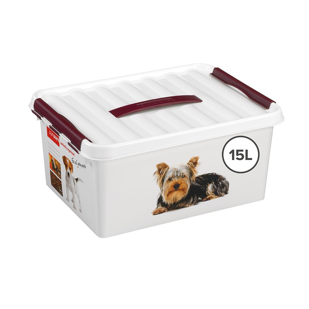 Sunware Q-Line Pet Decor Box, White/Bordeaux, One Size