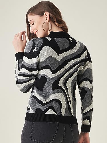 Image of Modeve Animal Print Round Neck Casual Women Sweater||Winterwear||