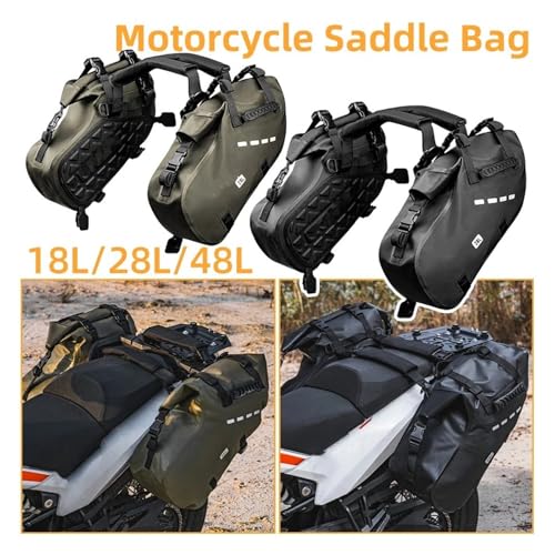 Bolsas de asiento para motocicleta impermeables y alforjas universales de 18L a 48L 2
