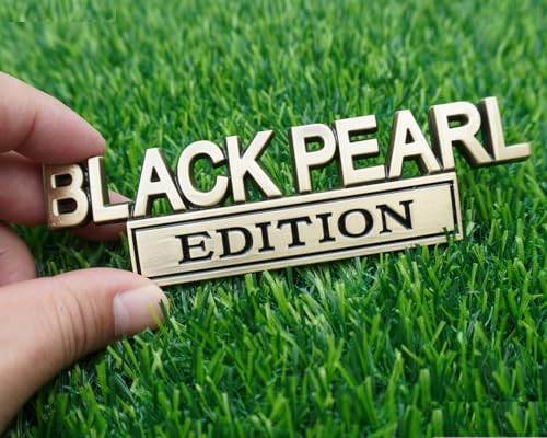 Image of Pair Set Black Pearl Edition Emblem 3D Letter Fender Tailgate Badge Decal Sticker Nameplate for Universal Vehicle, Car, Truck, SUV Motorcycle Accessories (Gold)