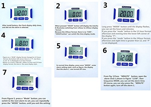 Nument 5 Times Alarm Style Timer With Clock For Study Work Efficiency Medicine Remind And Nursing Baby #TOP4