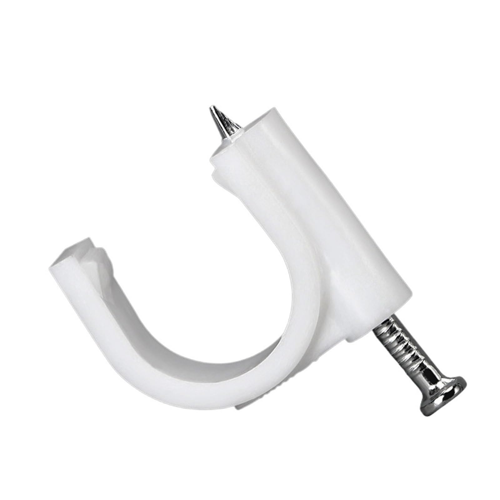 Cqahdsevf White Nails Cable Clips, Round Cable Nail Clips 4-10Mm 100 Pcs(10Mm)