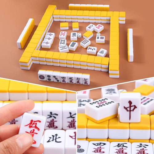 Set de Mahjong Riichi Japonés con 144 Fichas y Estuche Negro miniatura 7