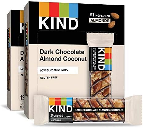KIND Bars, Dark Chocolate Almond & Coconut, Healthy Snacks, Gluten Free, 24 Count