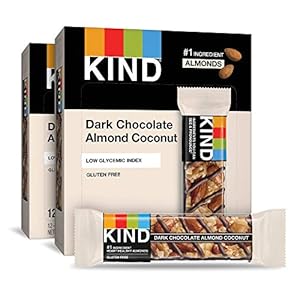 KIND Bars, Dark Chocolate Almond & Coconut, Healthy Snacks, Gluten Free, 24 Count