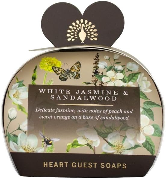 Luxury Heart Shaped Guest Soaps White Jasmine and Sandalwood 3x20g