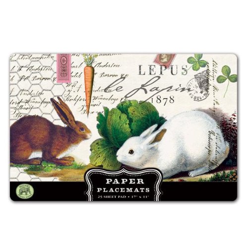 Michel Design Works Placemats, Bunnies, 25-Sheet