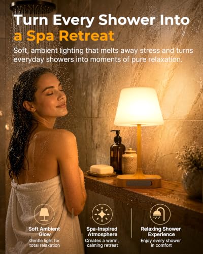 BUCASA Waterproof Shower Lamp Rechargeable Bathroom Shower Lights - image 2