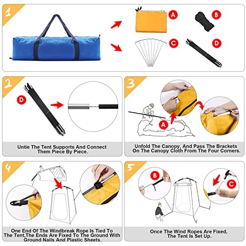 Carpa portátil para camping con ducha y vestidor miniatura 6