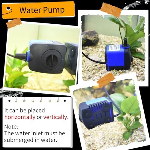 Image of Conquerall CHA-450 140GPH 550L /H AC 110V Submersible Pump 8W for Fish Tanks, Water Features, Ponds, Aquariums, Fountains, Statues, Backyard Fountains, Pump Hydroponics, and Pet Waterers