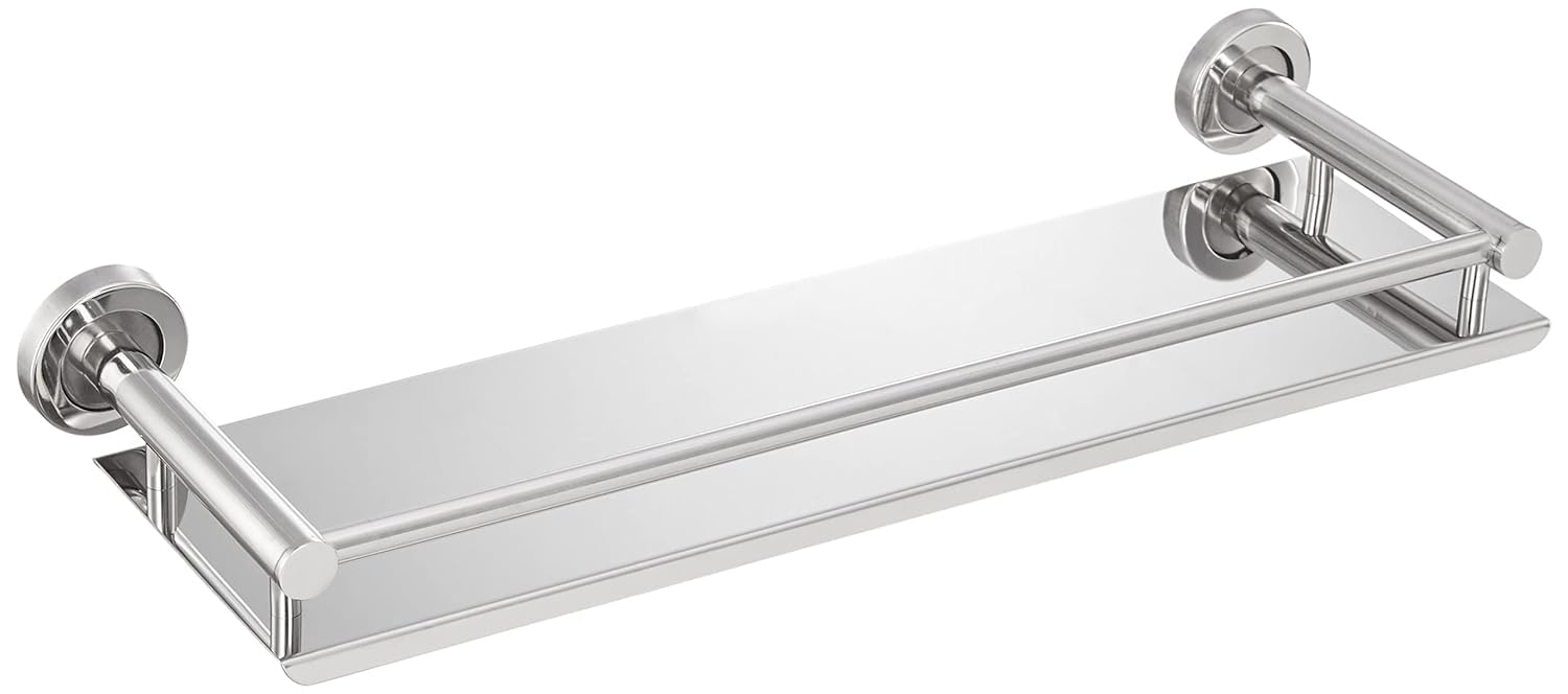ANMEX Heavy Duty SS304 Stainless Steel Glossy Finish Multi Purpose Wall Mounted Bath Shelf Organizer l Kitchen Shelf l Bathroom Shelf and Rack I Bathroom Accessories - Silver (SD7) (1 PC, 15 INCH) (B0CR6CZT2K) Amazon Price History, Amazon Price Tracker