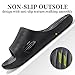 Aoowoll Shower Shoes Men Slippers Sandals for Women Flip-Flops Cloud Slides Non Slip Unisex Shoes with Holes Perfect for Gym Bath Spa Pool Poolside Bathrooms College Dorm(Black EU44-45)