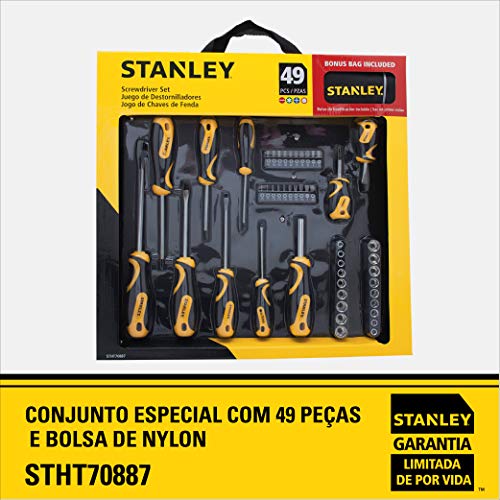 STANLEY Jogo de Chaves de Fenda Phillips e Soquetes com Bolsa (49 Peças) STHT70887M
