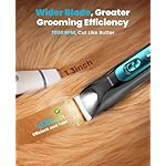 oneisall Silent Dog Clippers for Grooming, LED Light Dog Paw Trimmer Dog Nail Grinder, Rechargeable 2000mAh Dog Grooming Clippers Cordless Dog Hair Trimmer Electric Dog Trimmer for Paw, Nail, Body - Image 3