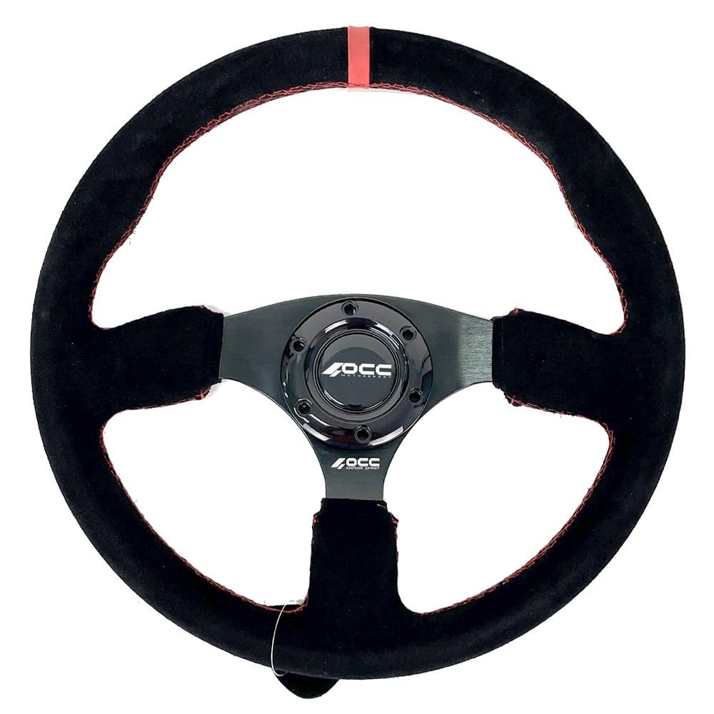Occ Motorsport FLAT STEERING WHEEL MOD. REVENGE LEATHER BACK ARMS BLACK