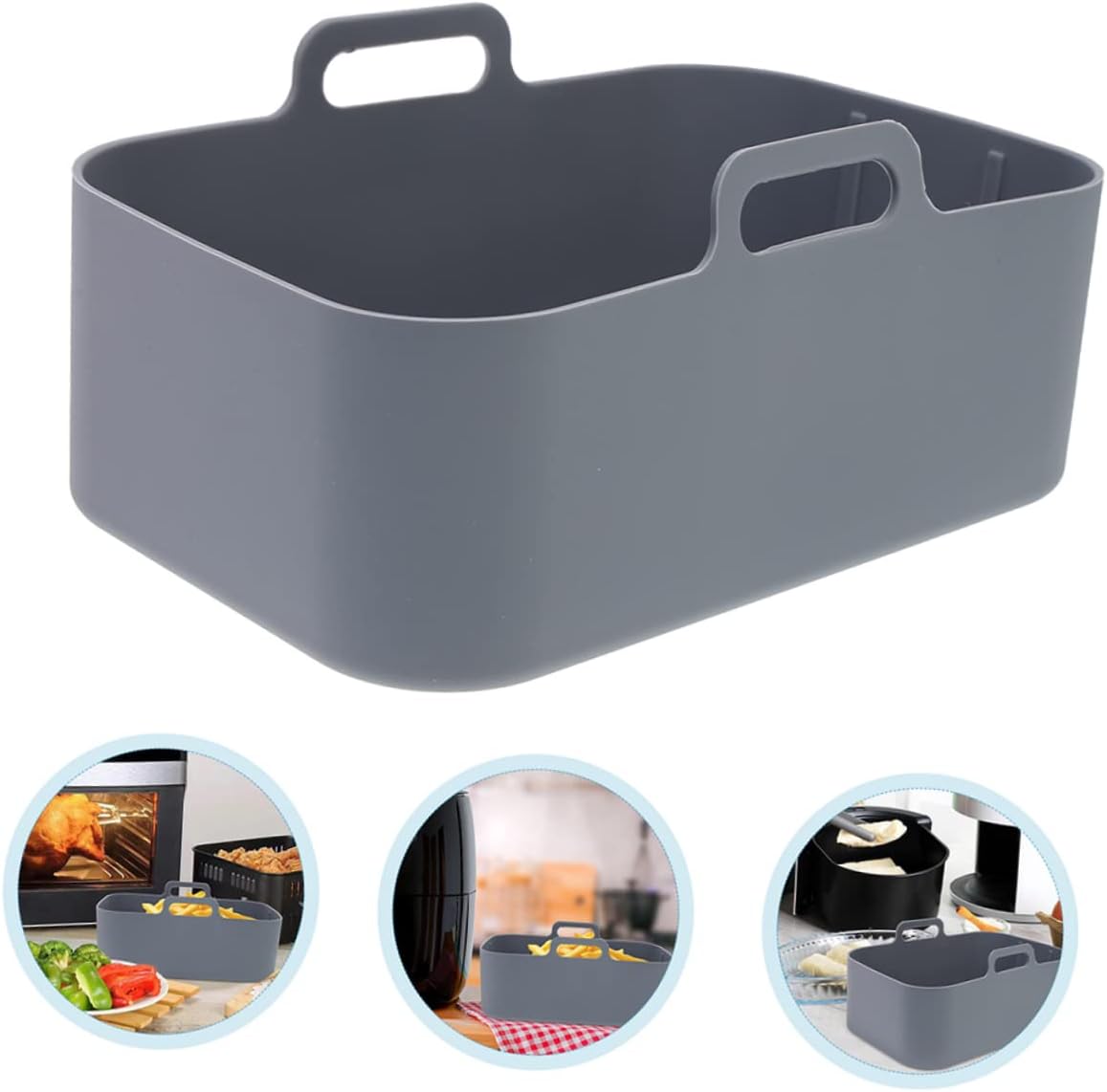 Zerodeko 2pcs Reusable Silicone Food-grade Non-stick Mats for Easy Cleanup for Cooking Breads Dumplings and More Keep Your Air Fryer Clean and Prolong Its Life