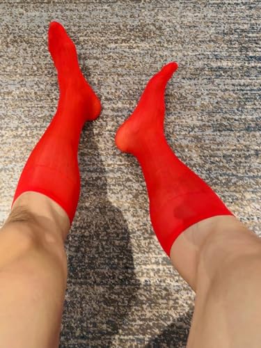 Mens Ultra thin Silk Socks Striped Nylon Sheer Dress Socks For Summer Mid Calf3