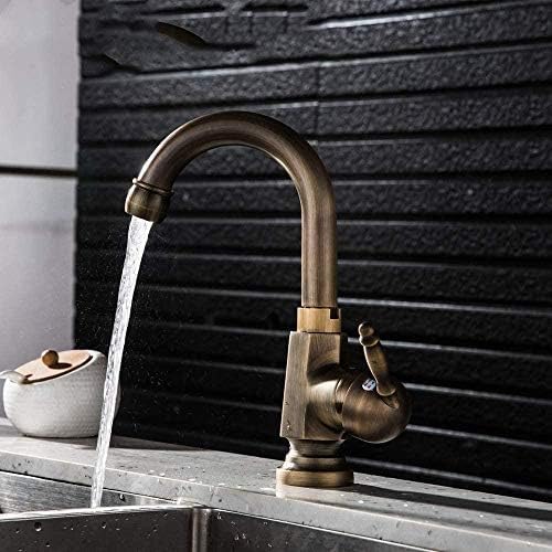 Robinet de cuisine en laiton bronze antique mitigeur rotatif haut de gamme