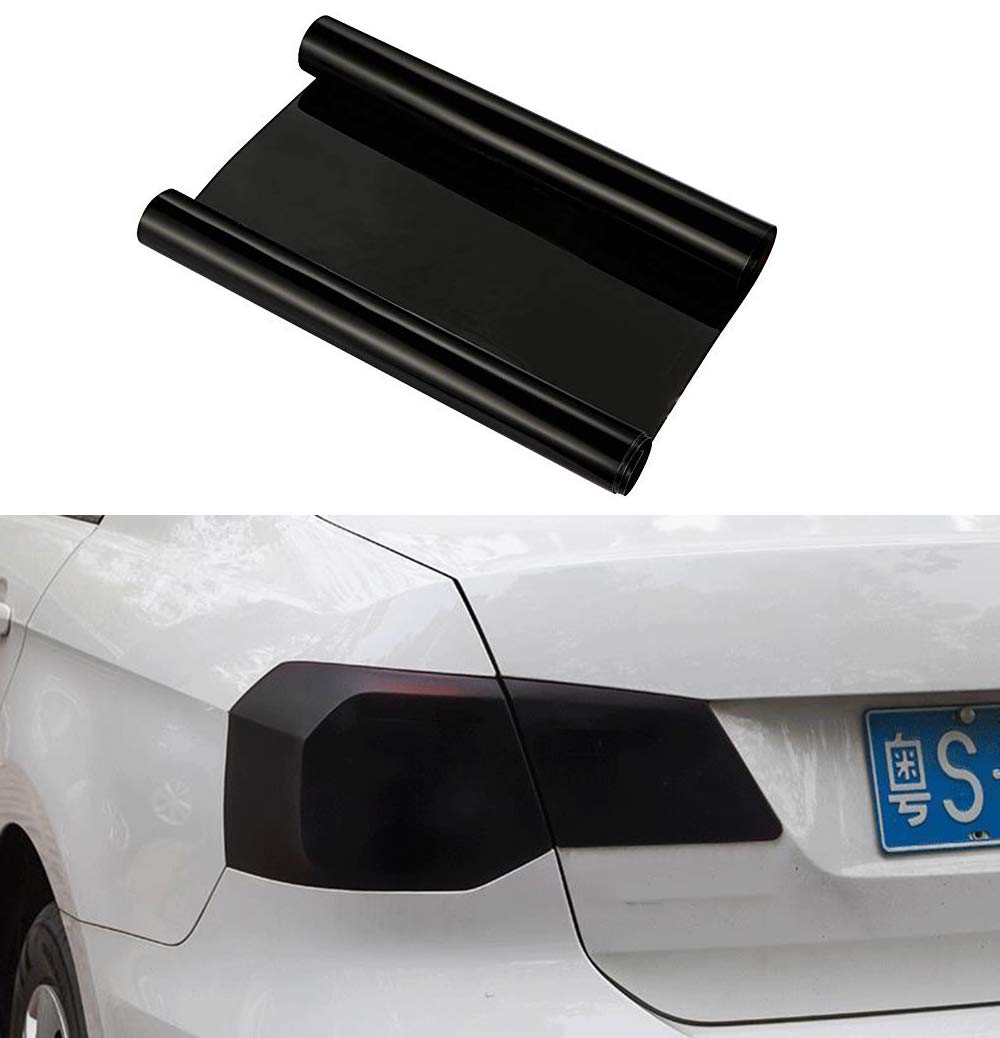 fangfei12 by 48 inches Self Adhesive Auto Car Tint Headlight Taillight Fog Light Vinyl Smoke Film Sheet Sticker Cover (Black)