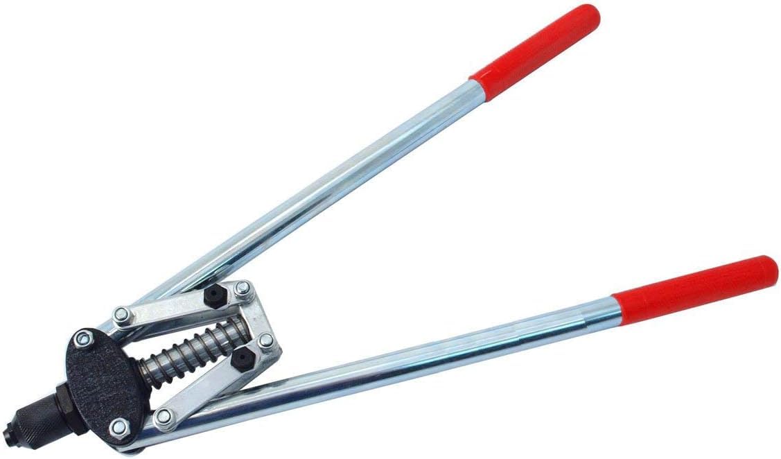 Remachadora Manual de 2 Manos 450 mm | Alicate Profesional para Remaches de Aluminio y Acero | Mango Largo Ergonómico | Alta Potencia y Precisión | Ideal para Taller y Bricolaje