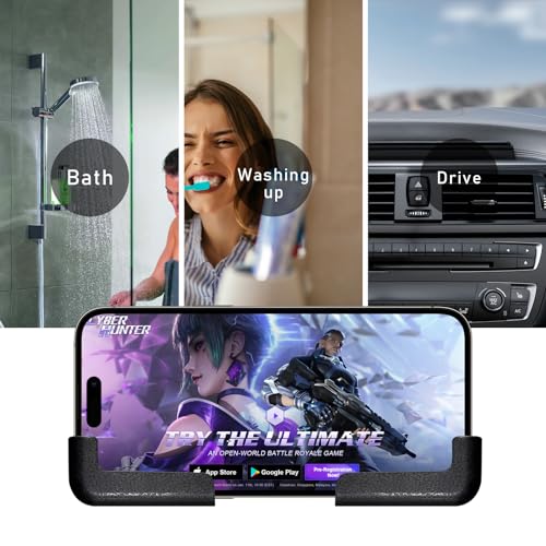Dickno 2 PCS Multifunctional Mobile Phone Bracket, Adjustable Width Car Dashboard Phone Holder, Self Adhesive Auto Cell Phone Mount, Universal Vehicle Phone Holder for All Phones (Black) - Thumbnail 6