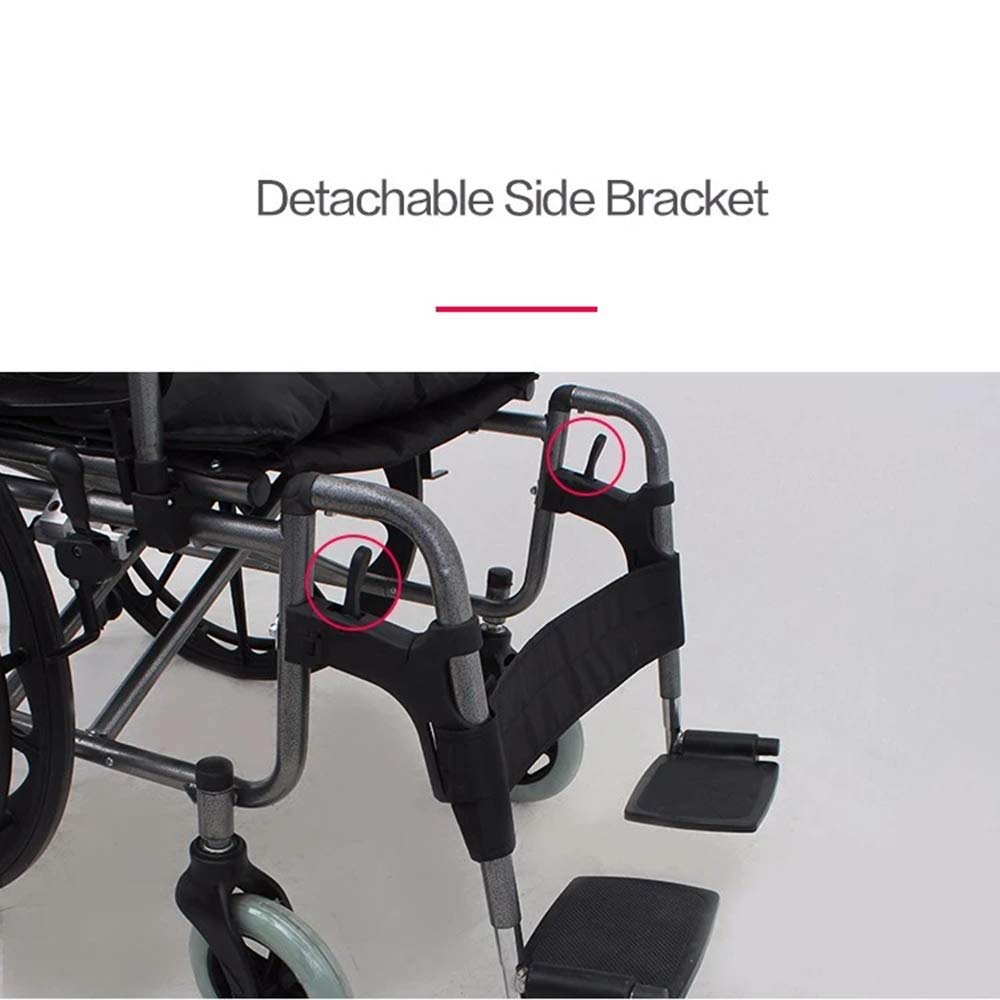 Silla de Ruedas Manual Ligera,Silla de Transporte Plegable con Reposapiés para Ancianos