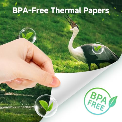 Image of HPRT 200 Sheets Thermal Printer Paper 8.5 x 11 Inch US Letter,Advanced Printing Paper Compatible with HPRT /iDPRT /PRT Portable Printer MT620 /MT610 /MT800,Continuous Folding