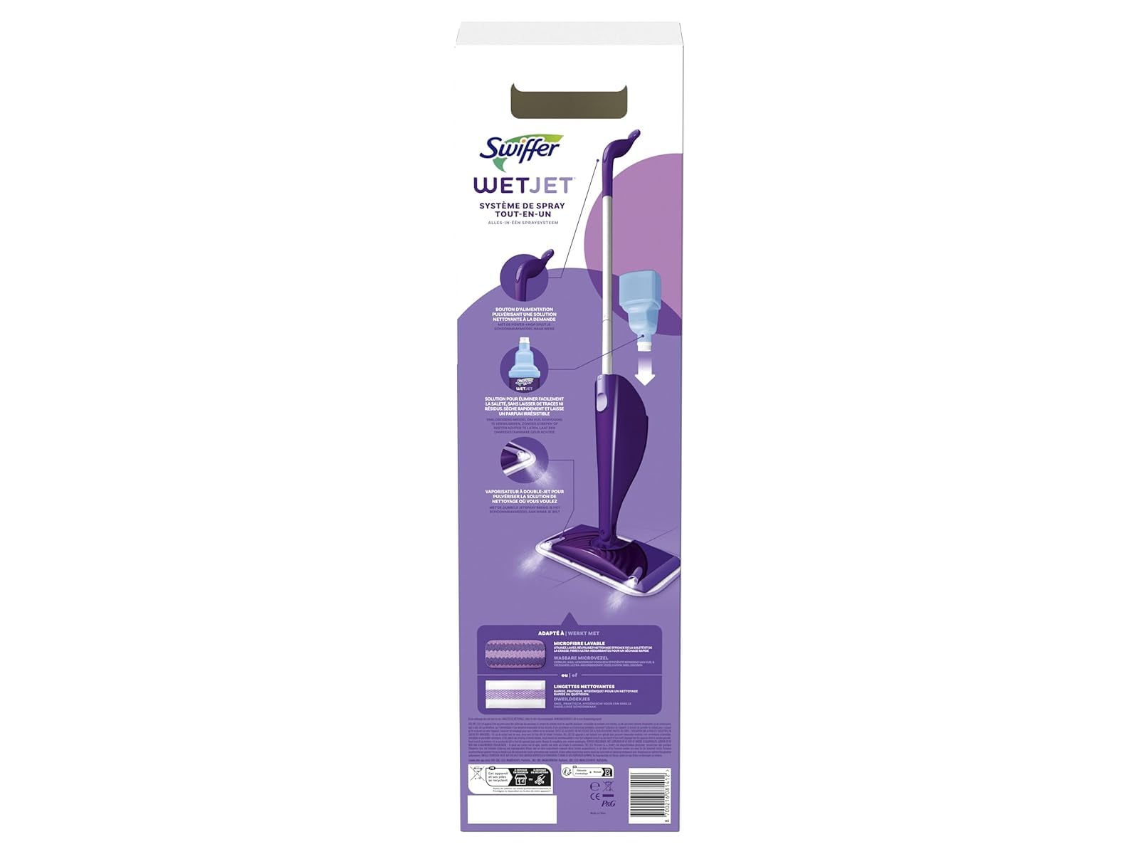 Swiffer WetJet - Kit de arranque para todo tipo de suelo con escobillas, solución limpiadora y toallitas, elimina la suciedad incrustada sin residuos