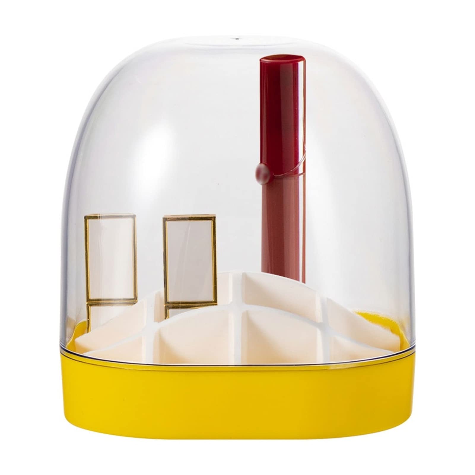 HDBCYUAZ Lipstick Storage Box Desktop Multi layer Lattice Rack Finishing Display Transparent Dressing Table With Lid(C)