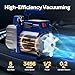 VIVOHOME 110V 1/2 HP 5CFM Dual Stage HVAC Vacuum Pump and 4 Way AC Manifold Gauge Kit, Sparkless Motor for R32 R1234yf R454B R134a R22 R410a Systems, Automotive Air Conditioner Maintenance