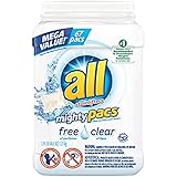 All- Mighty Pacs- Laundry Detergent, Free Clear for Sensitive Skin, Unscented, Tub