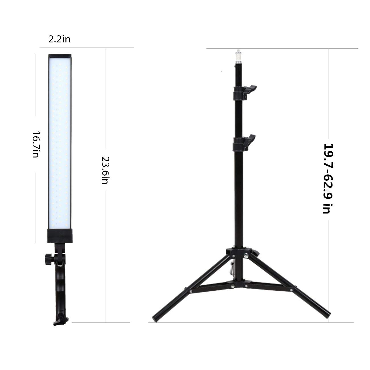 Lámpara LED para fotografía de estudio, juego de luz de relleno de vídeo, lámpara regulable con soporte de luz, trípode y bolsa de transporte