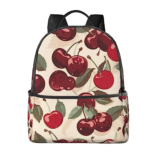 Sac à dos de voyage imprimé cerise noir BAFAFA pour ordinateur et sport