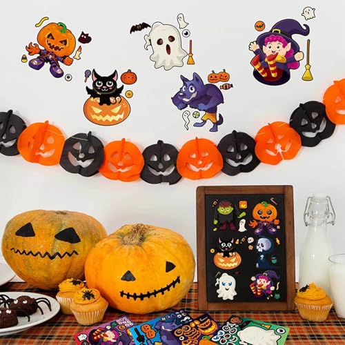 Nueayms YOULIXIAOWU 8/16/24/32X Halloween Stickers Self-Adhesive Labels Pumpkins Stickers Decorative Stickers Halloween Window Stickers thumb #7