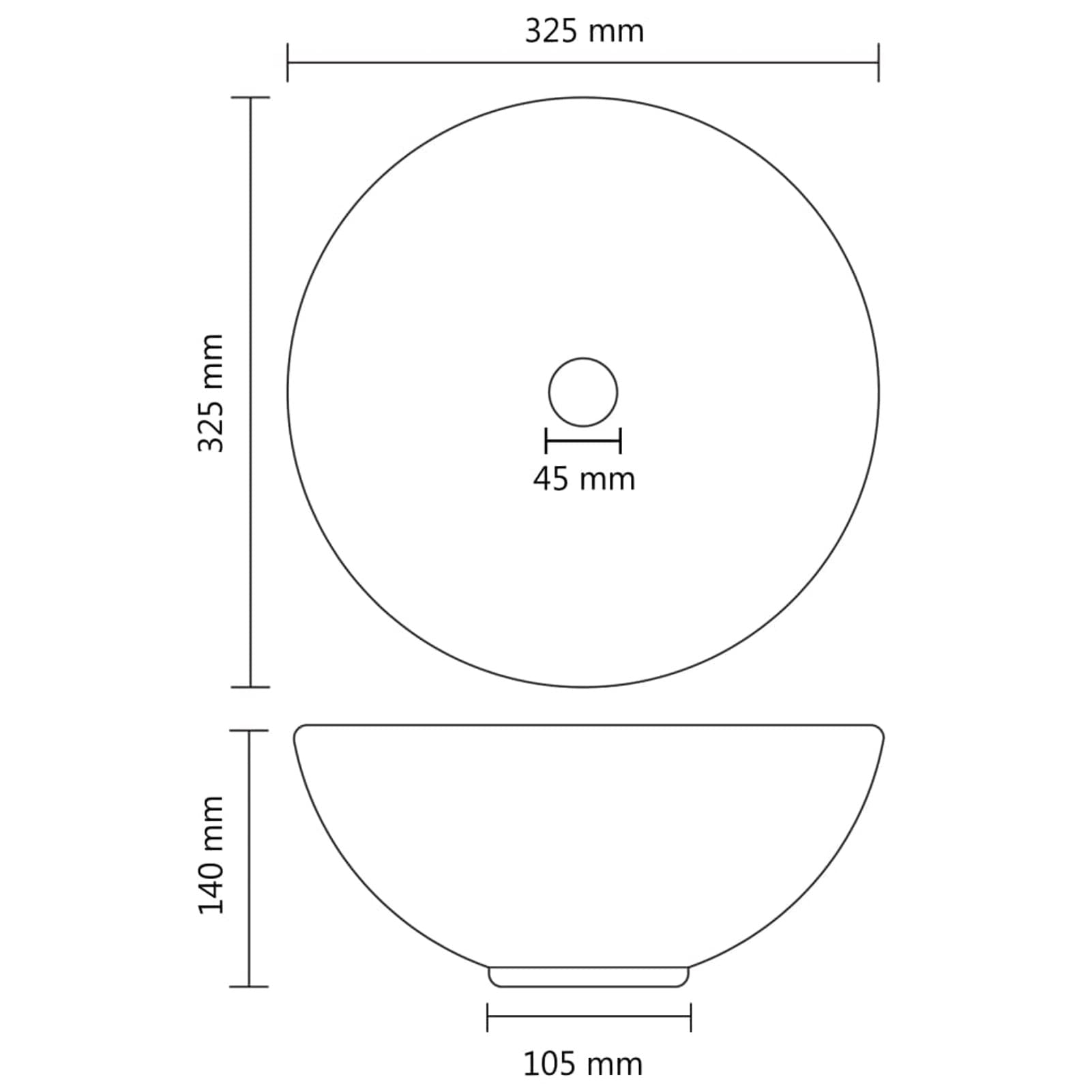 ZEYUAN Lavabo de Lujo Redondo cerámica Verde Oscuro Mate 32,5x14 cm, Fregadero, Lavabo Baño, Lavamanos Baño, Lavatorio Casa De Banho, Mueble Lavabo sobre Encimera