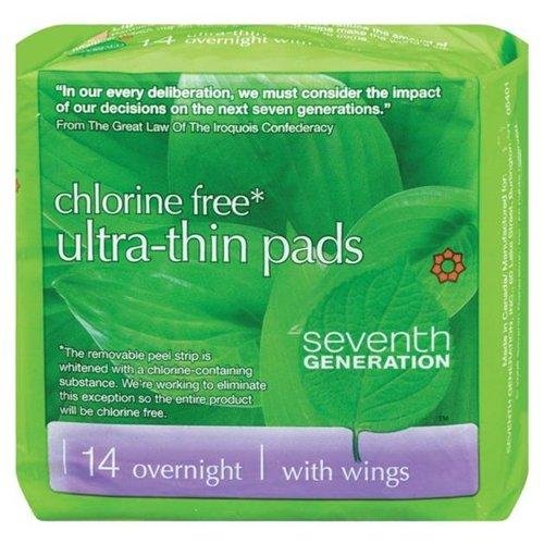 SEVENTH GENERATION PADS,OVERNIGHT,ULTRA-THIN, 14 CT