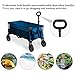 Timber Ridge Camping Wagon Folding Garden Cart Shopping Trolley Collapsible Heavy Duty Utility Use with Side Bag and Storage Bag, Blue-side bag