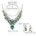 BriLove Costume Fashion Jewelry Set for Women Crystal Teardrop Marquise Butterfly Filigree Enamel Statement Neckalce Dangle Earrings Emerald Color Gold-Toned