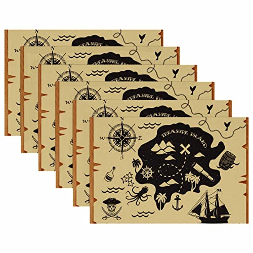 Sets de table nautiques de table à manger antidérapants 30x45 - 6