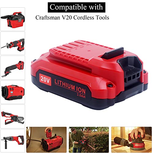 Craftsman 20V 3.0Ah Lithium Ion Battery Pack CMCB202 V20 Power Tool Replacement